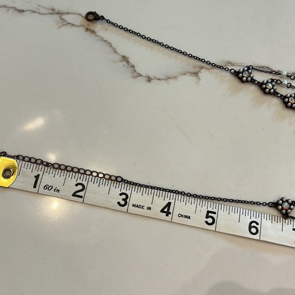 Cute necklace. See photo for length. Tiny faux pearls with rhinestone centers. - Picture 6 of 6